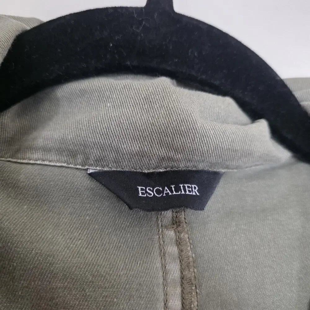 Escalier Army Green Military Utility Jacket Women S Pockets Gorpcore Boho Hooded